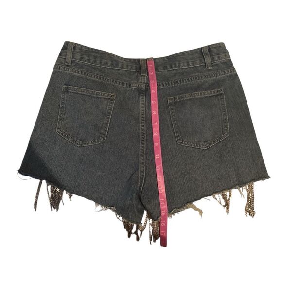 On The Fringe Rhinestone Denim Shorts - Picture 6 of 6